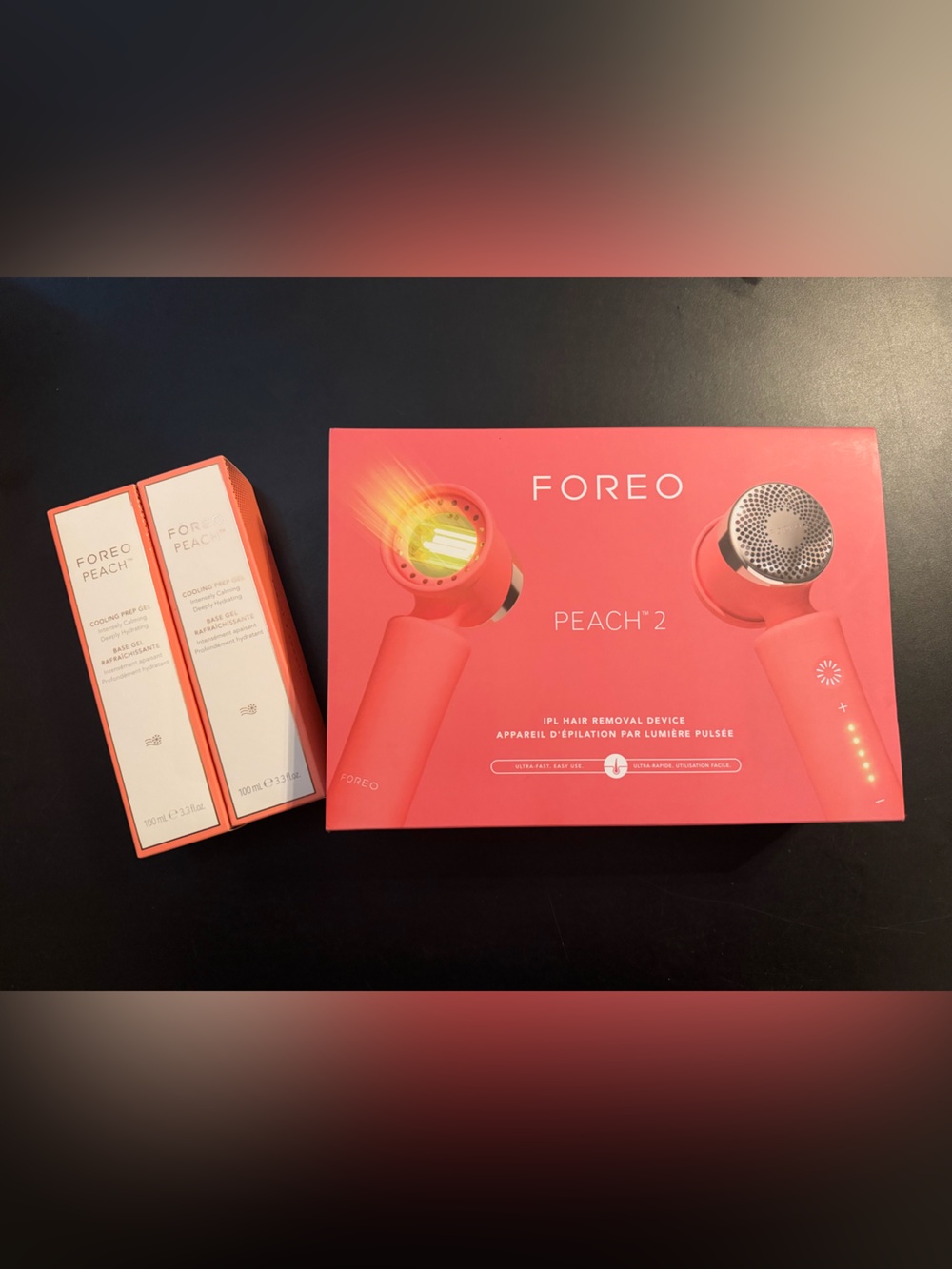 FOREO Peach 2 IPL Hair Removal Device & 2 Prep Gels **NEW IN BOX & SEALED**